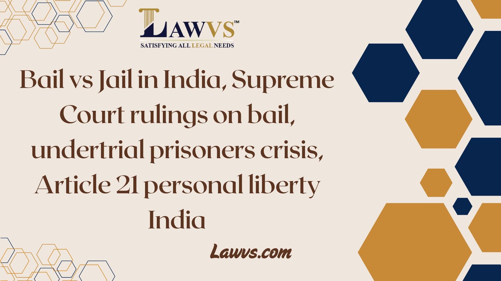 Bail vs Jail in India, Supreme Court rulings on bail, undertrial prisoners crisis, Article 21 personal liberty India