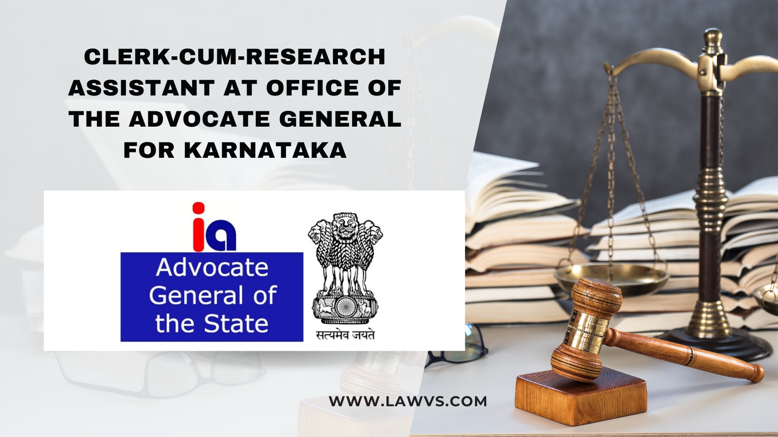 Clerk-cum-Research Assistant at Office of the Advocate General for Karnataka